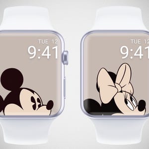 Sfondo di Topolino per Apple Watch, quadrante di Minnie, sfondo di cartoni animati per Watch, quadrante di Magic Kingdom, estetica femminile carina