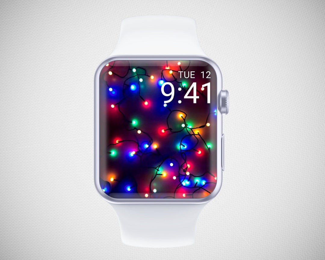 Christmas Lights Apple Watch Wallpaper, Winter Smartwatch Background