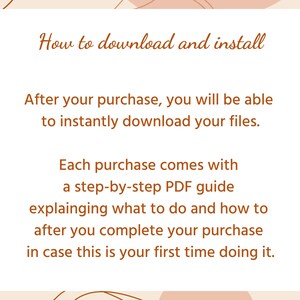 May include: A digital download guide with text that reads "How to download and install." The guide explains how to download files instantly after purchase and includes a step-by-step PDF guide.