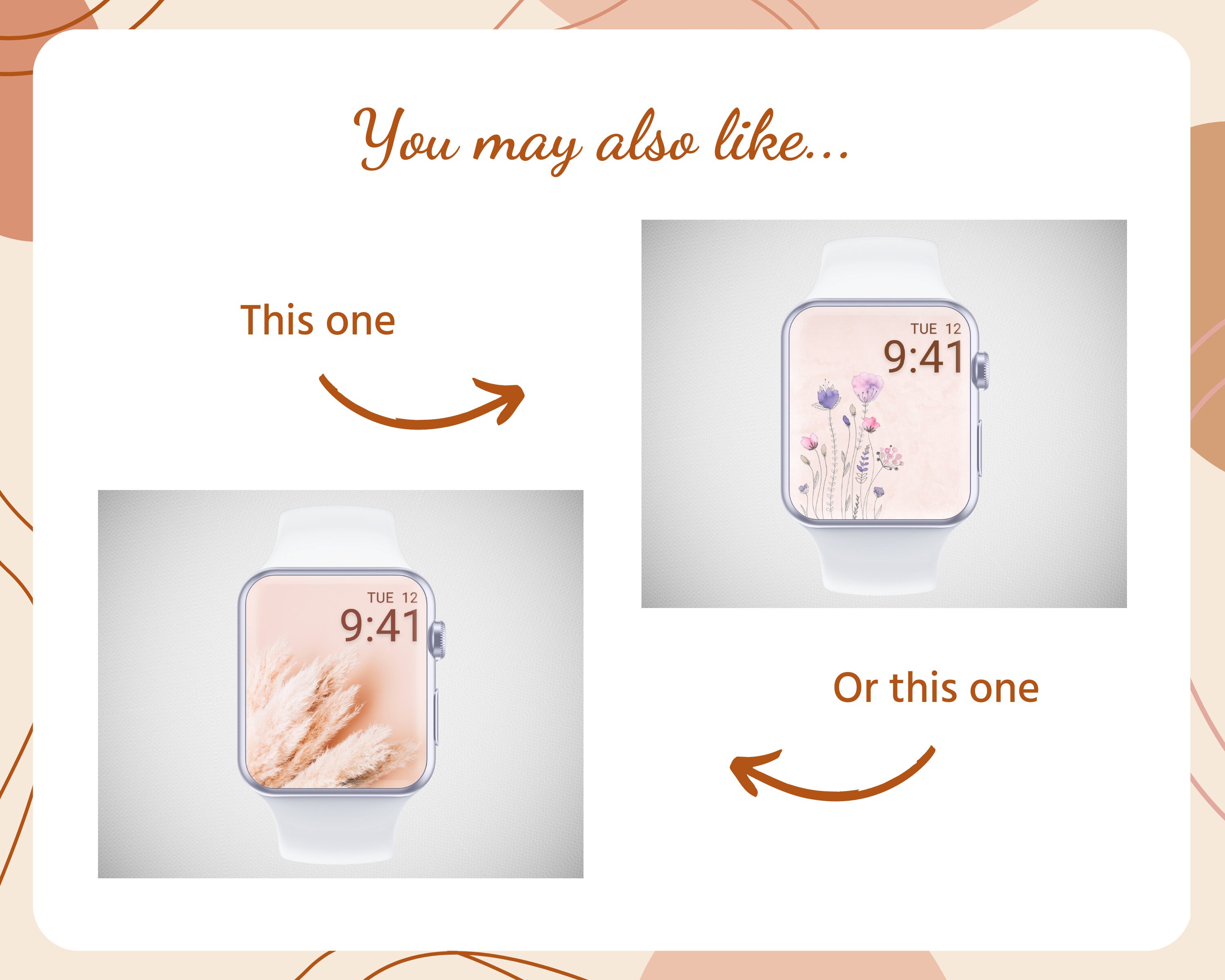 Papel de parede floral para Apple Watch, mostrador de relógio com ...