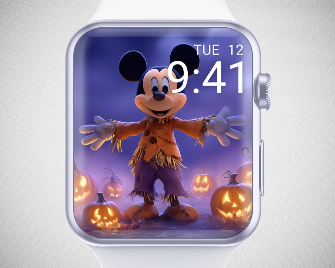 3D Fall Mickey Mouse Apple Watch Wallpaper, Halloween Watch