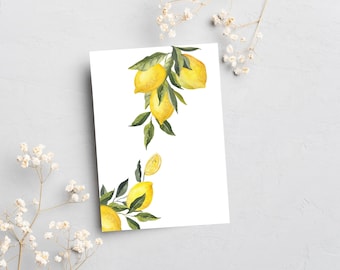 Lemon Greeting Card: Printable A4 Card (Digital Download)
