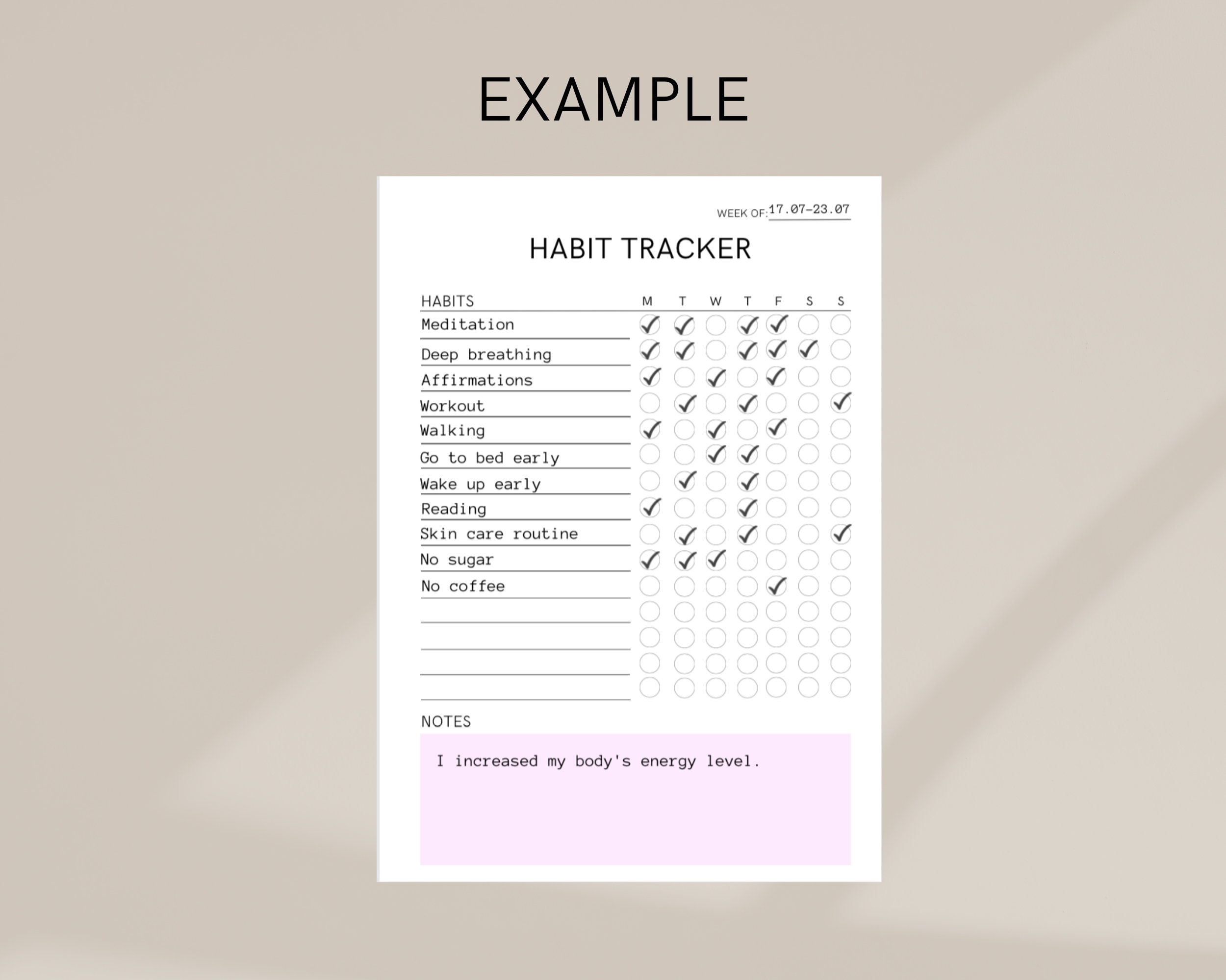 Weekly Habit Tracker | Printable | A5 Format | PDF File | Routine ...