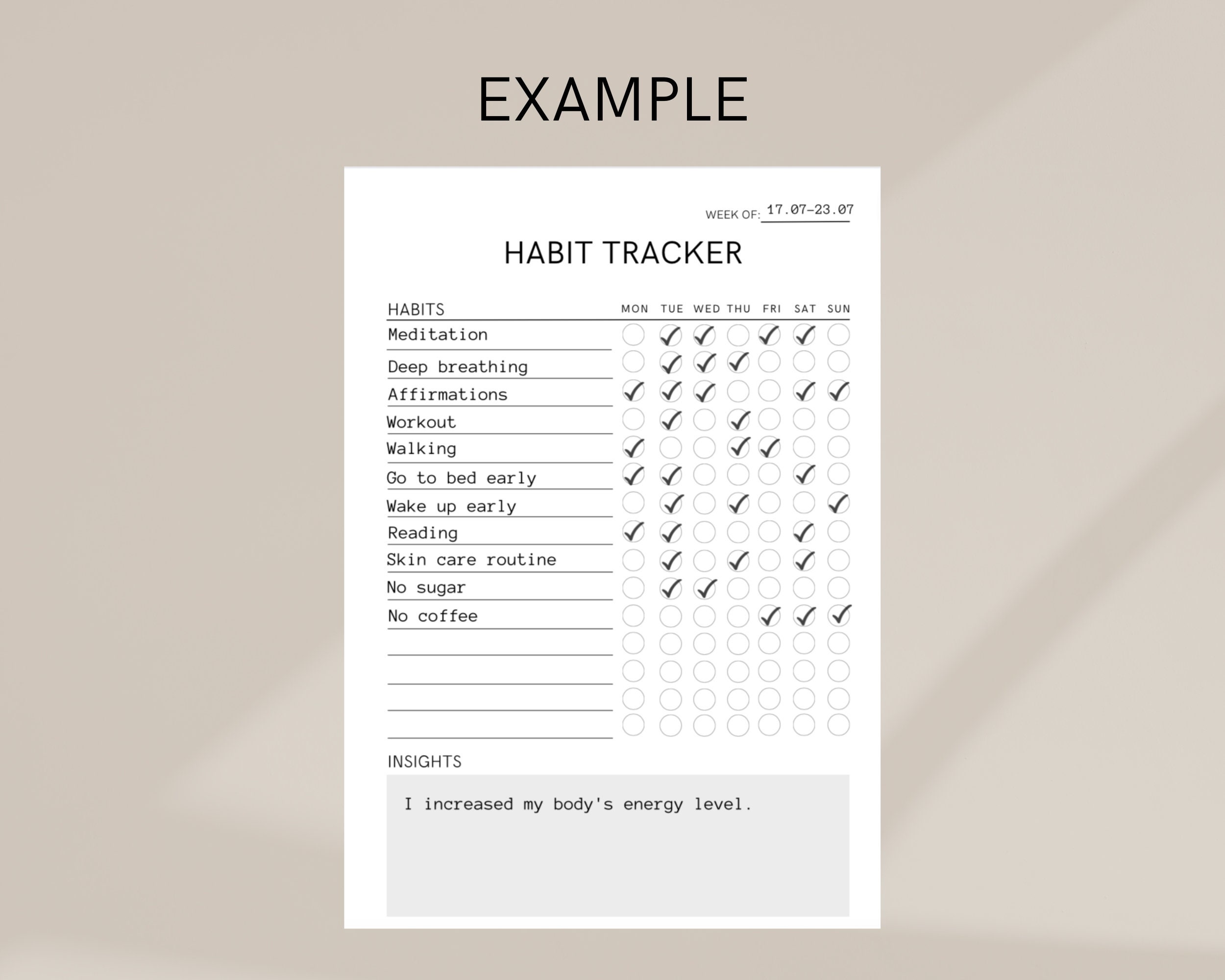 Weekly Habit Tracker | A5 Format | PDF File | Routine Tracker | Instant ...