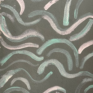 Pittura astratta del mare – Arte murale dell'oceano con tecnica mista – Decorazione costiera fatta a mano