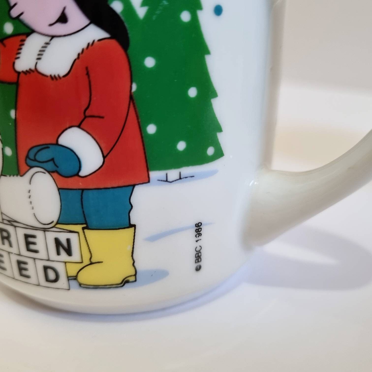 Children in Need Pudsey Bear Christmas Coffee Mug Tea Cup 1986 80s