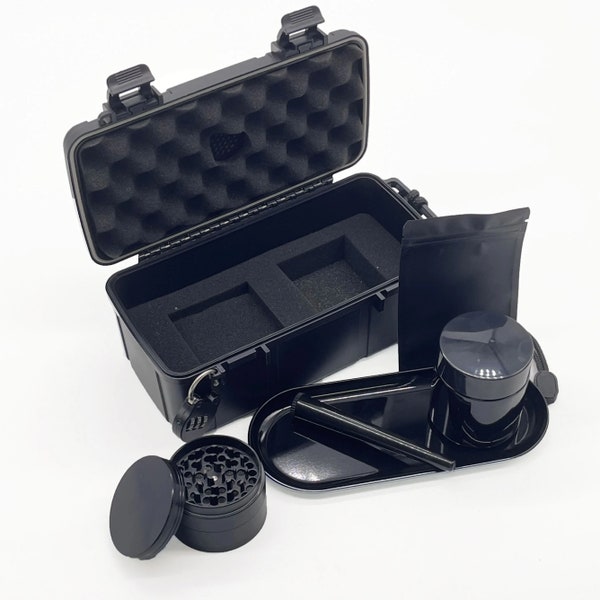 Material case - stash Box - suitcase - storage box - odor resistant - water resistant - grinder - gift - crusher - crumbler - mill-pulverizer