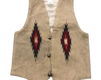 Vintage MF Nativo Navajo Chimayo Chaleco