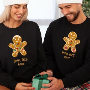 Custom couples Christmas sweaters, Personalized Christmas Couple Matching Sweaters, Matching Holiday Party Pullover, Gift for Couple