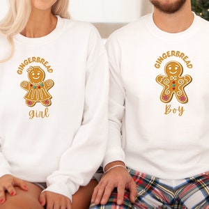 Cute Gingerbread Couples Christmas Sweaters, Christmas Couple Matching Pajamas, Matching Holiday Party Pullovers, Christmas Gift for Couples