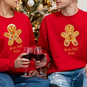 Custom couples Christmas sweaters, Personalized Christmas Couple Matching Sweaters, Matching Holiday Party Pullover, Gift for Couple