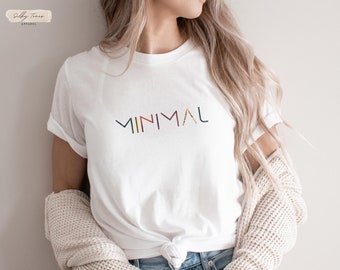 Minimalistisches Farbshirt für Frauen, minimales Shirt für Frau, Minimaltext-Shirt, süßes minimales Shirt, einzigartiges minimalistisches Shirt, minimalistisches Shirt