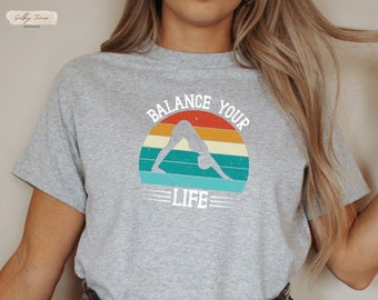 Positive yoga shirt for woman, meditation shirt, sunset yoga t shirt, yoga gift for her, yoga lover shirt, yoga clothing, spiritual tee
