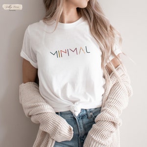Woman&#39;s minimalist colors shirt, minimal shirt for woman, minimal text shirt, cute minimal shirt, unique minimalist shirt, minimalist shirt