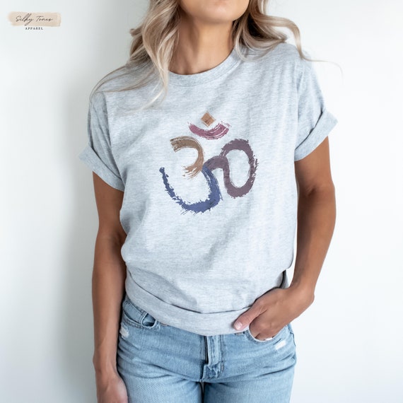 Womens Blue Om Symbol T-Shirt For Yoga Lovers And Yogis Womens Blue Om Symbol T-Shirt For Yoga Lovers And Yogis