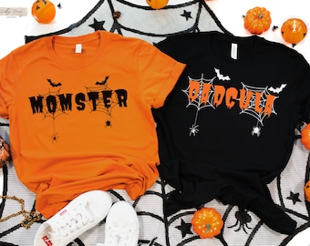 Halloween Marching Couples Shirts, Momster and Dadcula Couple T Shirts, Halloween Gift for Couples, Mom and Dad Halloween Tshirt, Family Tee