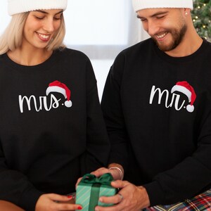 Mr and Mrs Matching Couples Christmas Sweaters, Christmas Couple Matching Pajamas, Wife and Husband Pullovers, Christmas Gift for Couples