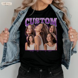 Custom Bootleg Rap T-Shirt, 90s Style Custom Portrait Tee, Vintage T Shirt Personalized, Hip Hop Tshirt, Retro Shirt Gift for Girlfriend