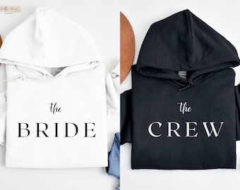 Minimalist JGA Bride Hoodies for Woman, Oversized Bride Hoodie, Team Bride Hoodie, JGA Bride & Crew Hoodie, Bridal Party Hooded Sweatshirt