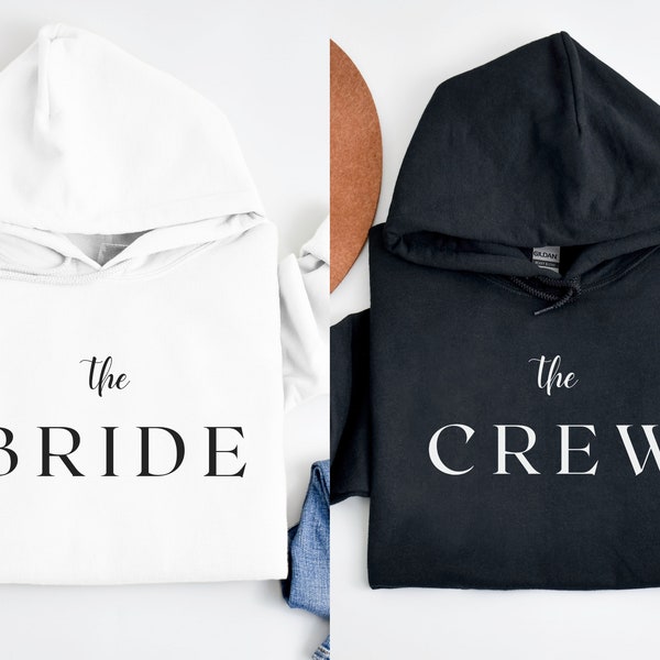 Minimalist JGA Bride Hoodies for Woman, Oversized Bride Hoodie, Team Bride Hoodie, JGA Bride & Crew Hoodie, Bridal Party Hooded Sweatshirt