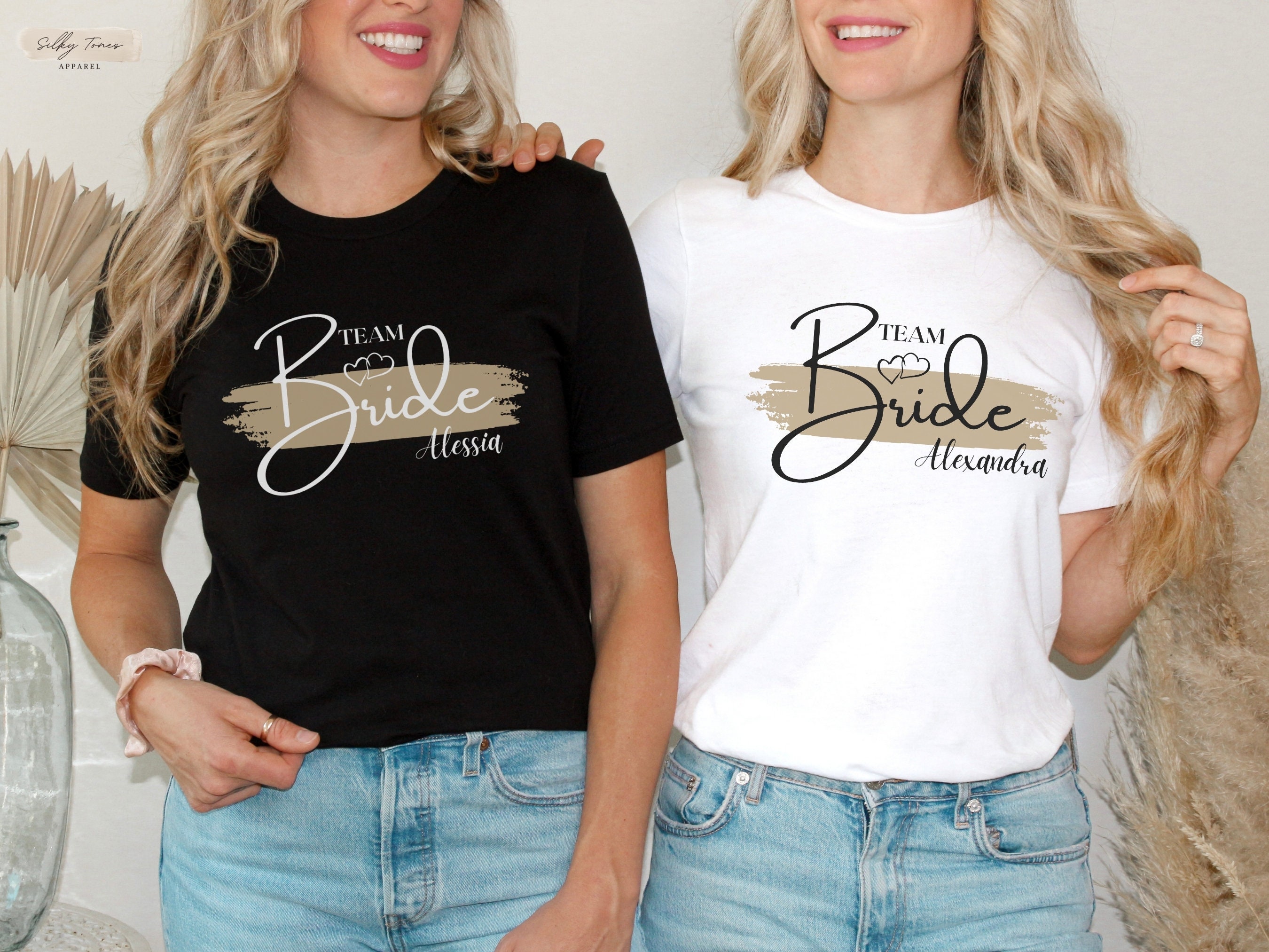 Team Bride T-Shirt Donna, Maglietta Squadra Sposa, JGA