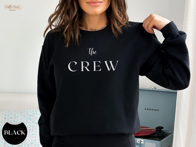 Sweatshirts JGA Bride & Crew simples et modernes pour femmes, sweat-shirt mariée, cadeau de mariage pour les mariées, pull mariée, col ras du cou de fiançailles image 7