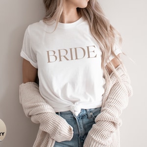 Aesthetic JGA tshirt Bride & Crew for Woman, Team Bride shirt, Bachelorette Party shirts, Wedding T-shirts, Minimal Aesthetic Bride t shirt