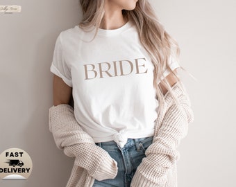 T-shirt esthétique JGA Bride & Crew pour femme, chemise Team Bride, chemises Bachelorette Party, T-shirts de mariage, t-shirt Minimal Aesthetic Bride