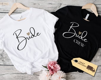 Woman&#39;s JGA Bride & Crew simple and modern bride shirts, bride shirt, jga tshirt, bachelorette party shirts, bride tshirt, team bride shirt