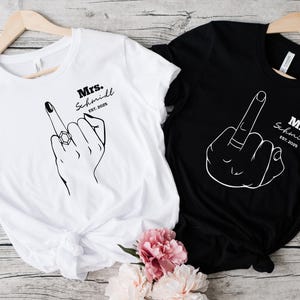 Mr & Mrs Matching Couple Shirts with Names and Date, Custom Honeymoon Gift, Wedding Gifts For Couples, Personalized Bride Groom Hoodies