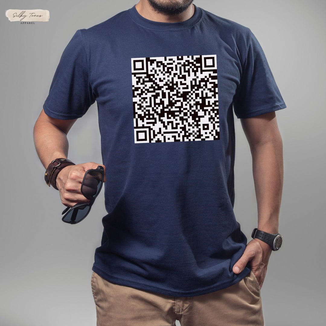 QR Code T-shirt Front or Back Printed Custom, Personalised QR Code ...