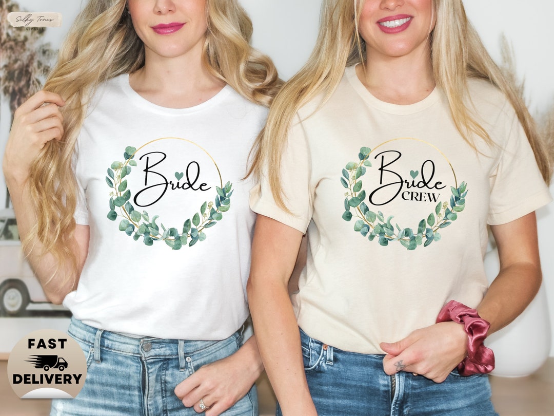 Eukalyptus JGA Braut & Crew Tshirt der Frau, Hochzeitsgeschenk für