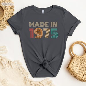 Cute 50th Birthday Shirt Retro, 1975 Birthday Sweatshirt Gift, 50 Years Bday Hoodie, Custom Bday T Shirt, 40th 50th 60th Birthday T-Shirt