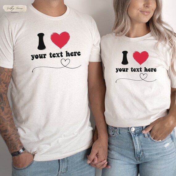 Camisetas de pareja con texto personalizado a juego para el dia de San Valentin camisetas de pareja personalizadas Amo a mi novia regalos personalizados para camisetas de pareja Etsy Espana