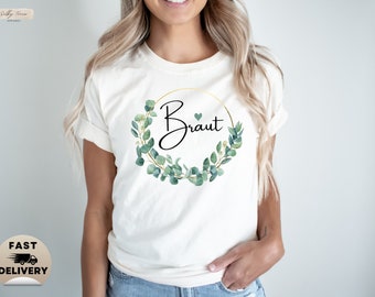 Einzigartige Eukalyptus JGA T Shirt Braut & Crew für Frau, Hochzeitsgeschenk für Bräute, niedliches Team Braut T-Shirt, Junggesellinnenabschied Shirt, Brautjungfern Geschenke