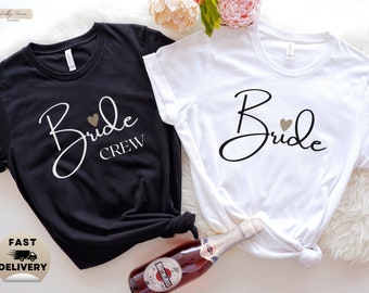 Woman's JGA Tshirt Bride & Crew simple and modern, Bride Crew Shirts, JGA Shirt, Bachelorette Party Shirts, Bride T-Shirt, Team Bride Shirt