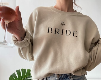 Pullover da sposa JGA minimalista da donna, girocollo da sposa estetico, felpa da sposa, regalo di nozze per le spose, maglione da sposa, regalo da damigella d'onore