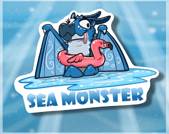 Tsunami The Seawing Sticker || Wings of Fire Dragon || Sea Monster
