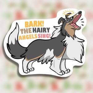 Adesivi natalizi Rough Collie // Set di QUATTRO disegni unici