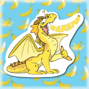 Rainwing Sticker || Yellow Dragon || Wings Of Fire || Banana!