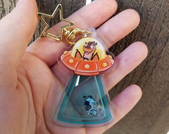 UFO Dragon Shaker Keychain || Wings of Fire || Clay the Mudwing - Etsy