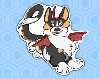 Corgi Dragon Stickers | Set of 4 Unique Dogs