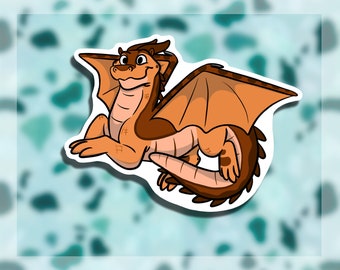 Adesivo Clay The Mudwing // Serie Dragonets Of Destiny // Ali di fuoco