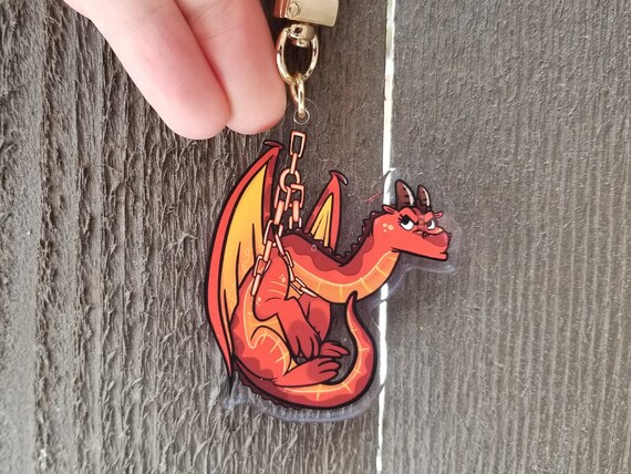 Pet Dragon Keychain || Peril the Skywing || Wings of Fire - Etsy