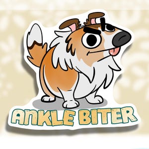 Adesivo Rough Collie // Ankle Biter // Adesivi di razza canina