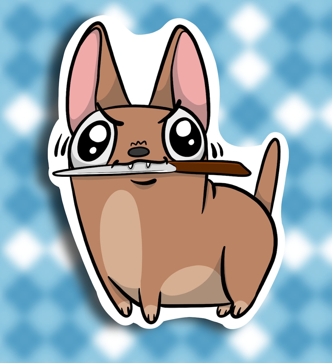Perro Navaja Sticker Chihuahua Sticker || Dog With Knife || - Etsy