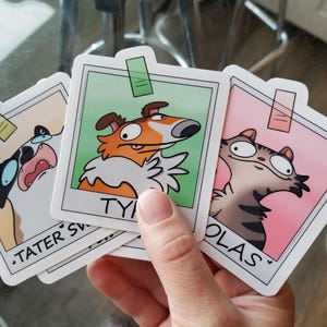 Personalized Pet Polaroid Stickers | Handmade | Cats or Dogs!