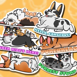 Corgi Sticker Pack || 6 Unique Designs