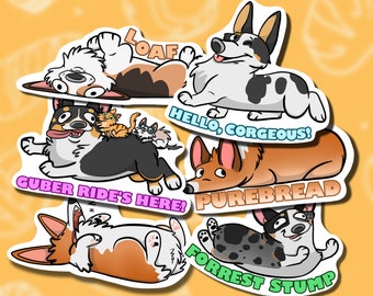 Corgi Sticker Pack || 6 Unique Designs
