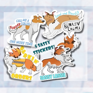 Adesivi Sassy Collie // Set di 5